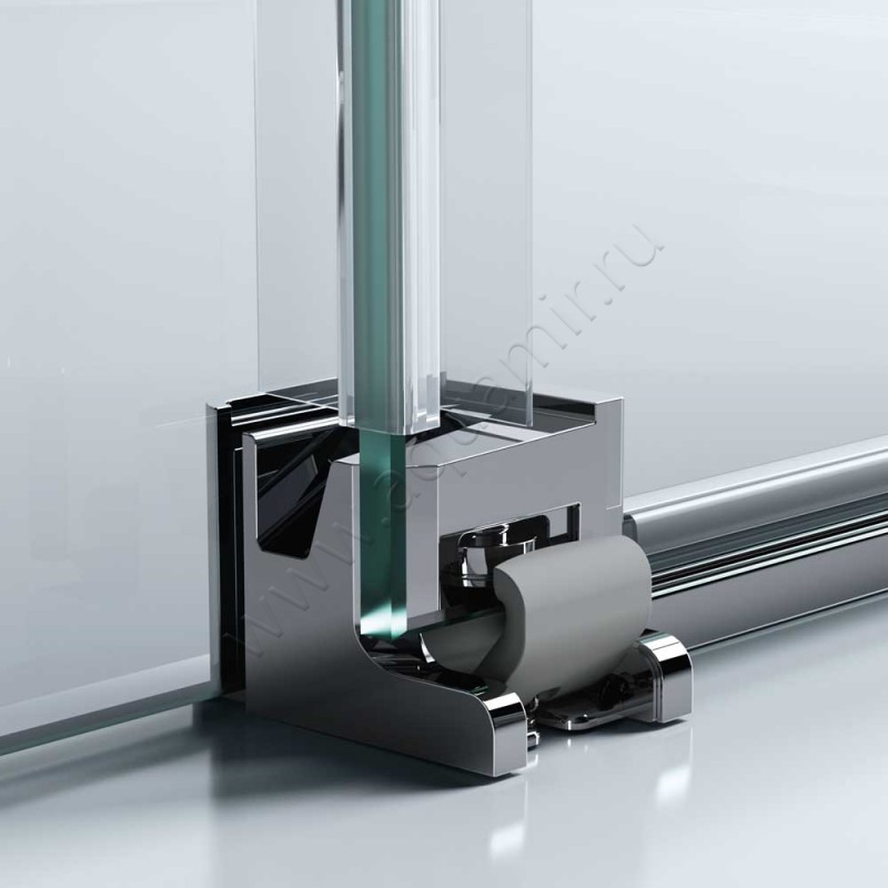 Раздвижная душевая дверь в нишу с фиксированным элементом Huppe Classics 2 в серебристом цвете C20307069321 в интерьере