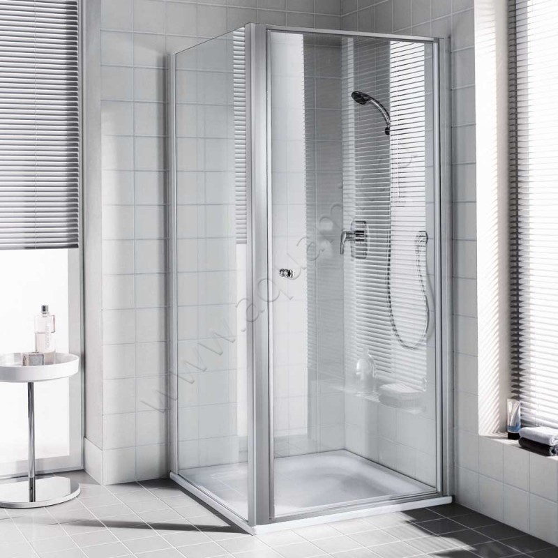 Поворотная душевая дверь для боковой стенки/боковой двери Kermi Ibiza 2000 I2STW088181AK в интерьере