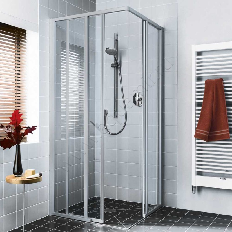 Раздвижная душевая дверь для комбинации с ответной частью Kermi Ibiza 2000 IME2L100201AK в интерьере