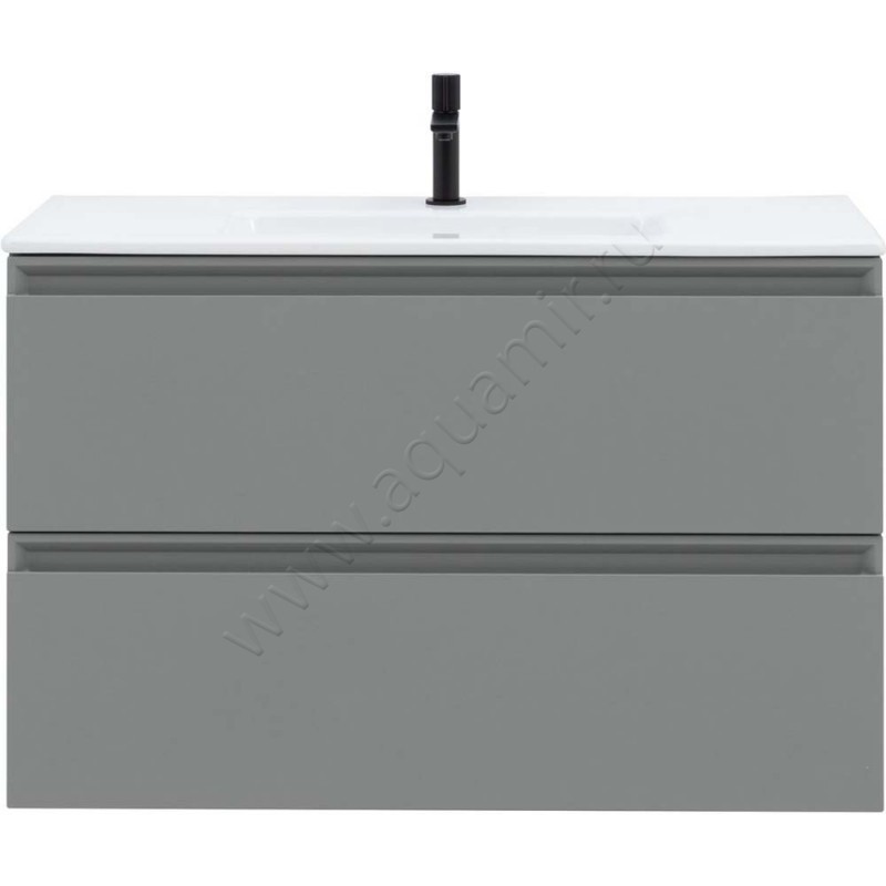 Тумба под раковину Allen Brau Eclipse 100 см, серый матовый/платина 1E1003PGM в интерьере