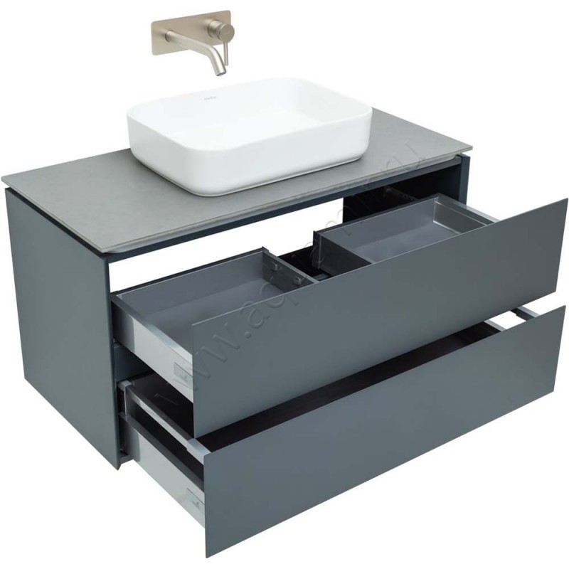 Тумба под раковину Allen Brau Infinity 99,2 см, черный матовый 121003AM в интерьере