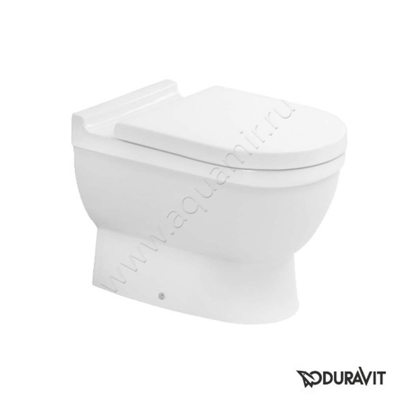 Унитаз приставной Duravit STARCK 3 с крышкой микролифт, 56 см, безободковый, белый 01240920000063890000 в интерьере