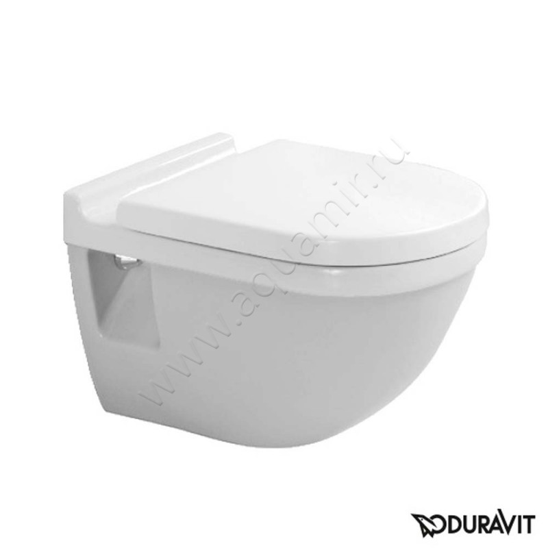 Унитаз подвесной Duravit STARCK 3 с крышкой, 54 см, безободковый, белый 22000920000063810000 в интерьере
