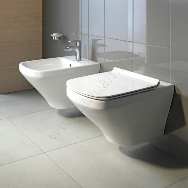 Унитаз подвесной Duravit DURASTYLE с крышкой, 54 см, безободковый, белый 25520920000020610000 в интерьере