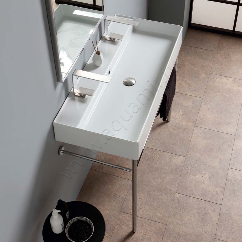 Двойная раковина Scarabeo Teorema 2.0 100 см 5106R100B в интерьере