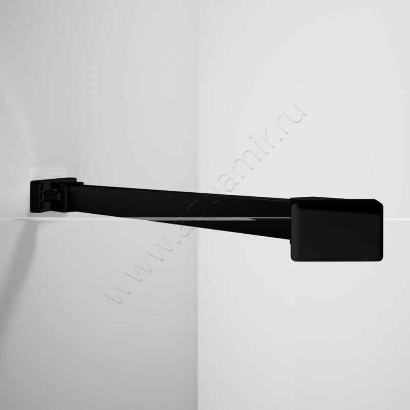 Маятниковая душевая дверь в нишу с фиксированным элементом Huppe Design pure цвет чёрный 8P7302123375 в интерьере