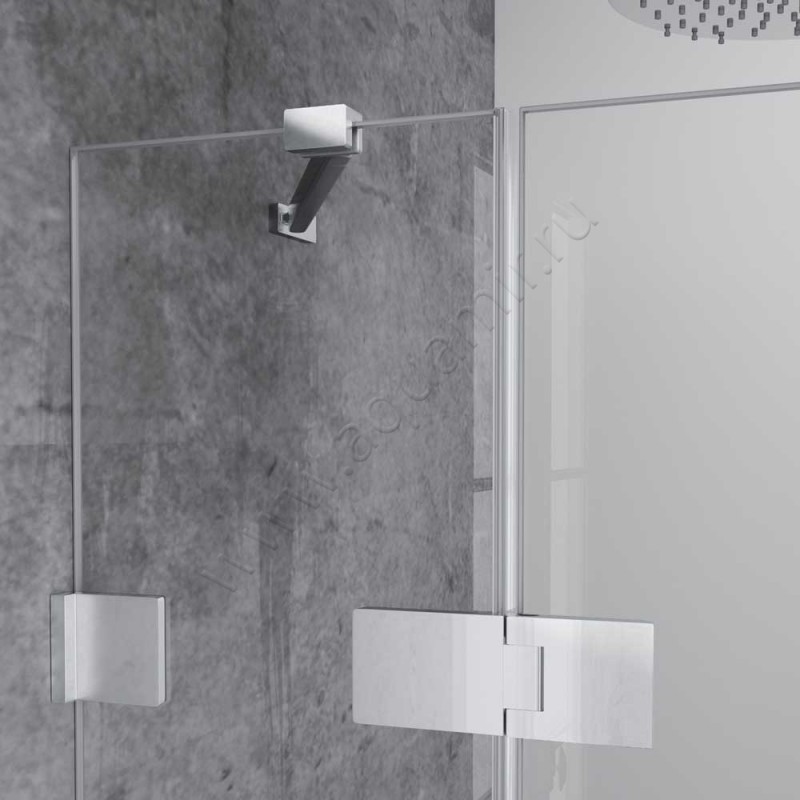 Маятниковая душевая дверь в нишу Huppe Solva pure в серебристом цвете SR1482092321 в интерьере