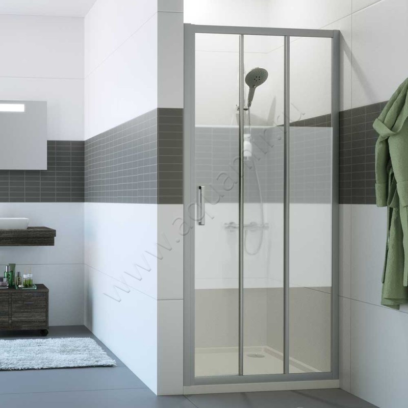 Раздвижная душевая дверь в нишу с фиксированным элементом Huppe Classics 2 в серебристом цвете C20305087373