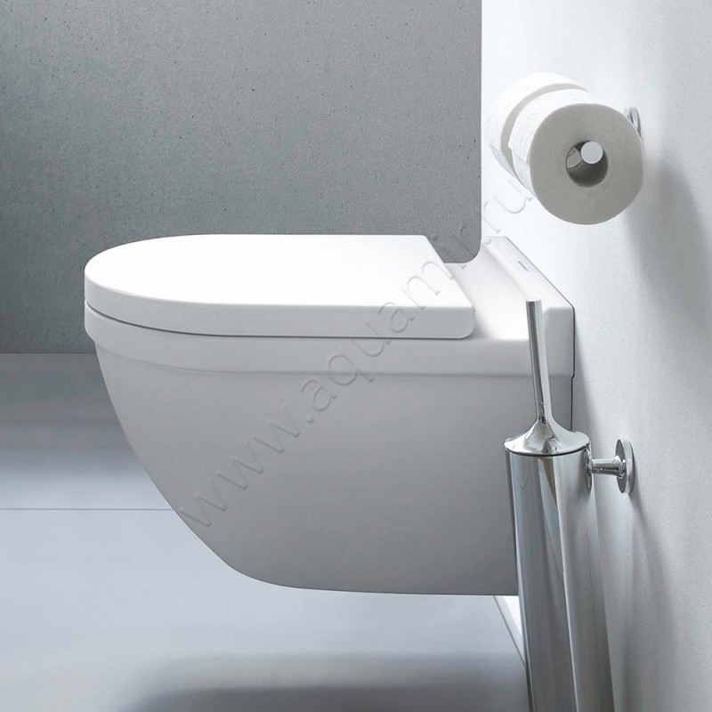 Унитаз подвесной Duravit STARCK 3 с крышкой, 54 см, безободковый, белый 2225092000 + 0063810000