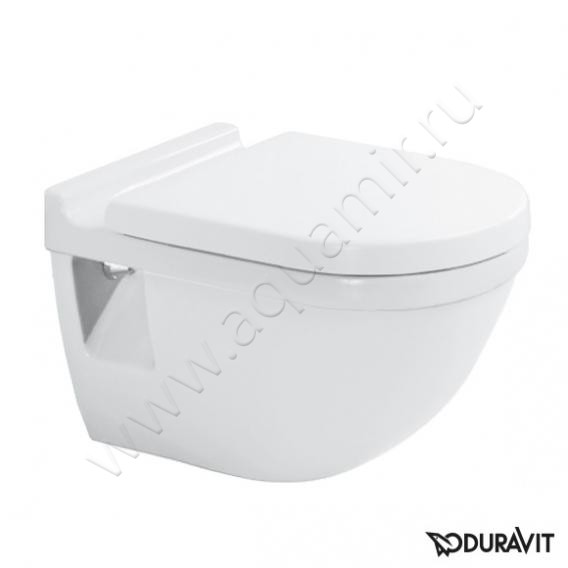 Унитаз подвесной Duravit STARCK 3 с крышкой, 54 см, белый, с покрытием wondergliss 22060900001 + 0063810000