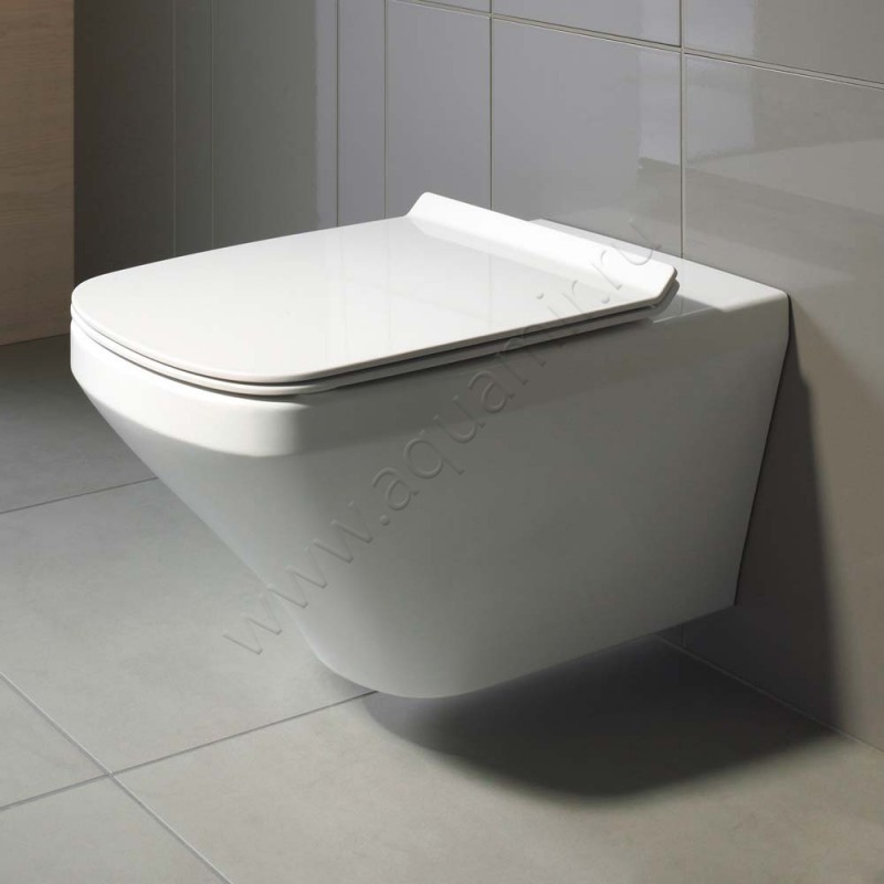 Унитаз подвесной Duravit DURASTYLE с крышкой микролифт, 54 см, безободковый, белый 2552092000 + 0063790000