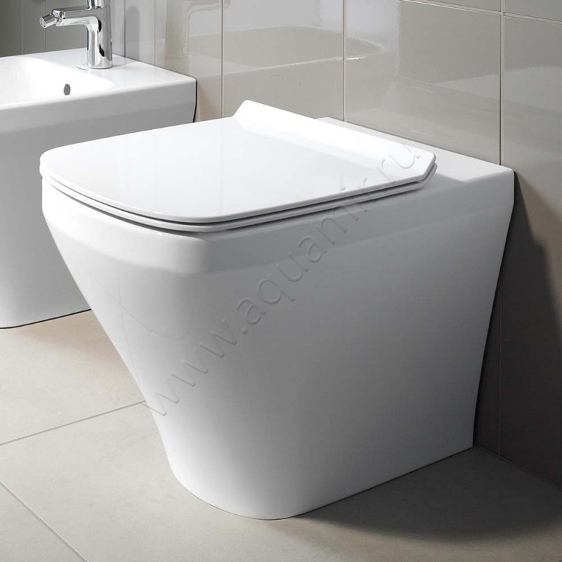 Унитаз приставной Duravit DURASTYLE с крышкой, 57 см, безободковый, белый 2150092000 + 0020610000