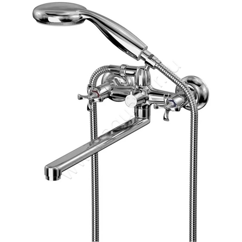 Смеситель для ванны Lemark Flora с душем, с длинным изливом, хром LM0152C