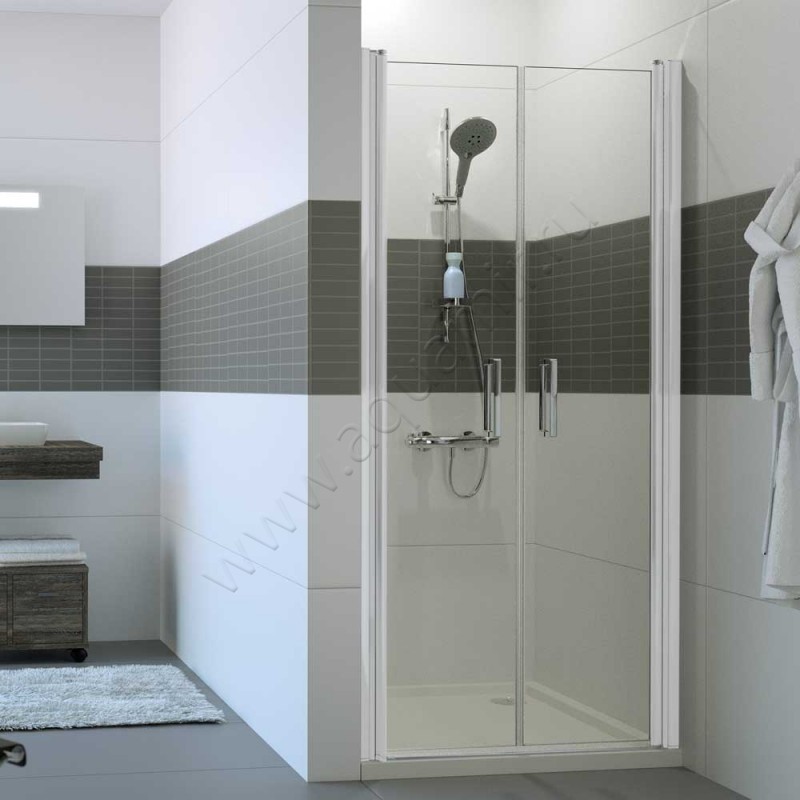 Маятниковая душевая дверь в нишу Huppe Classics 2 в серебристом цвете C23706087321