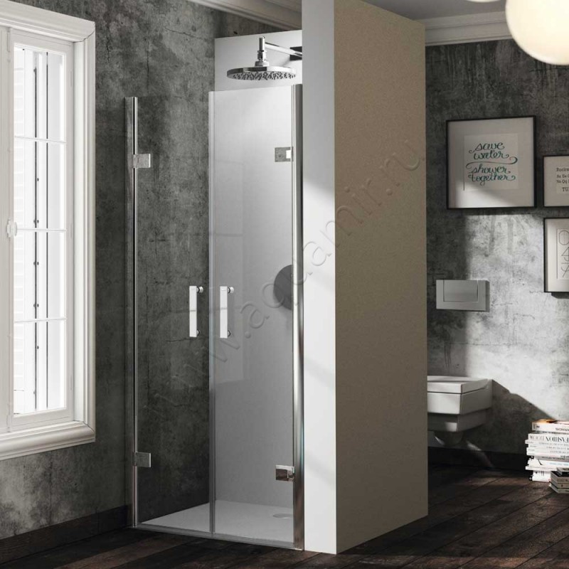 Маятниковая душевая дверь в нишу Huppe Solva pure в серебристом цвете ST3304092322