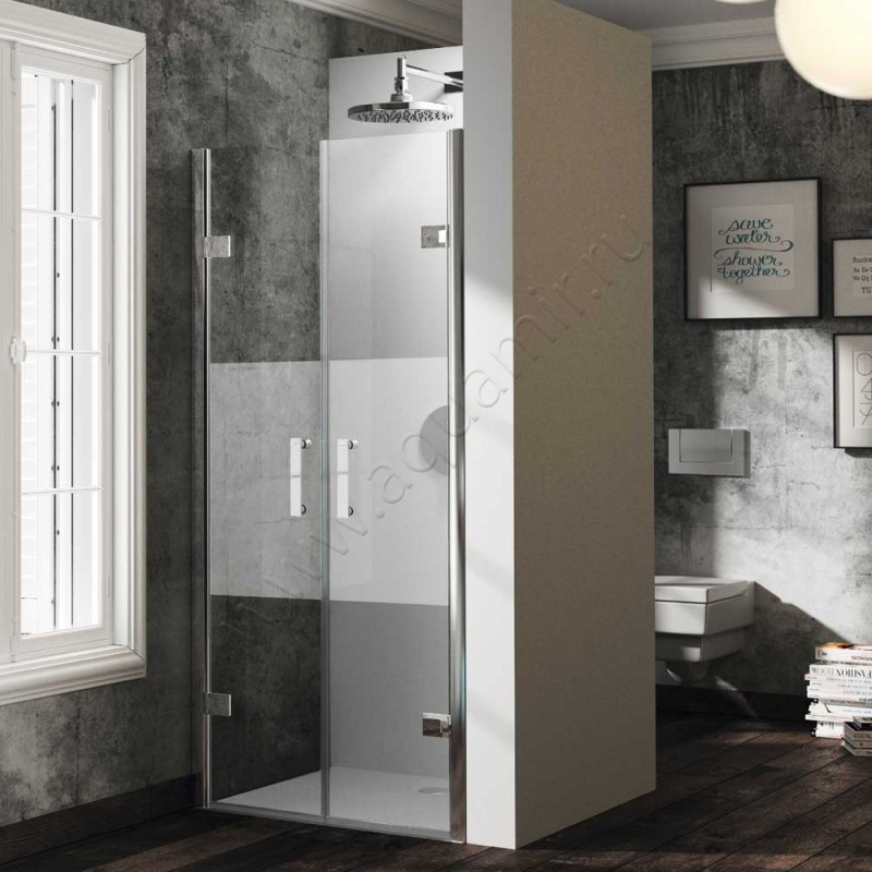 Маятниковая душевая дверь в нишу Huppe Solva pure в серебристом цвете ST3302092375