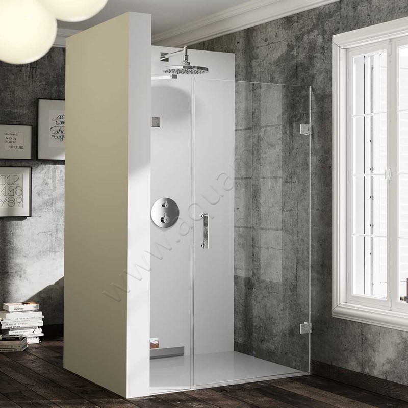 Маятниковая душевая дверь в нишу Huppe Solva pure в серебристом цвете SR3082092321