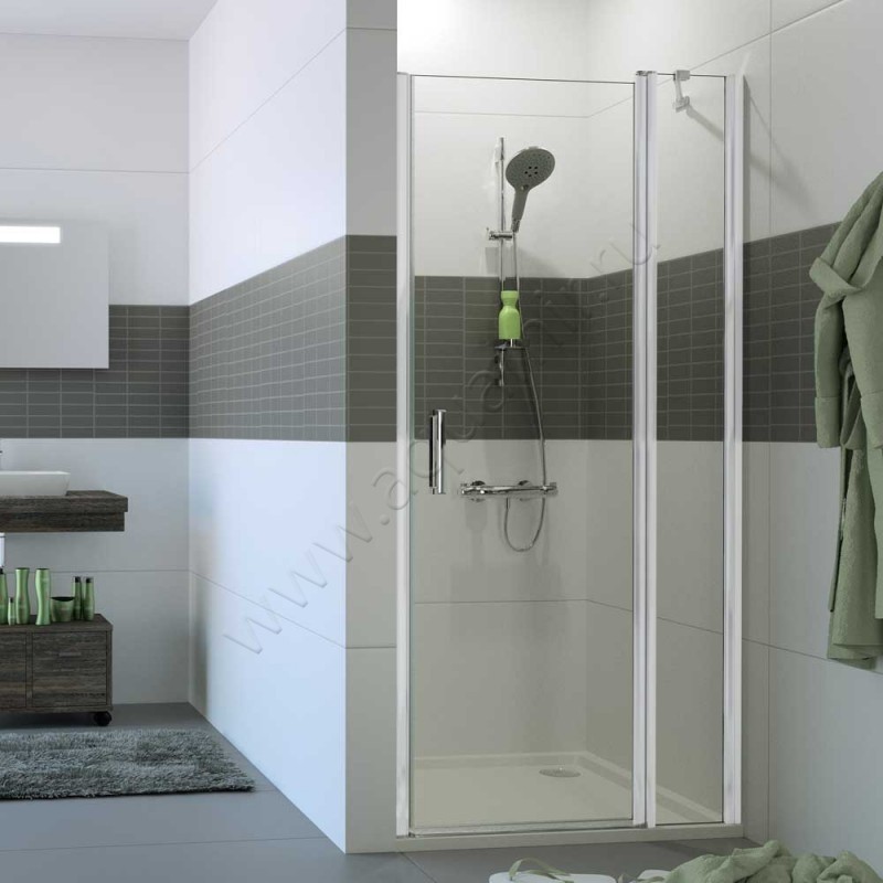 Маятниковая душевая дверь в нишу с фиксированным элементом Huppe Classics 2 в серебристом цвете C23204087321