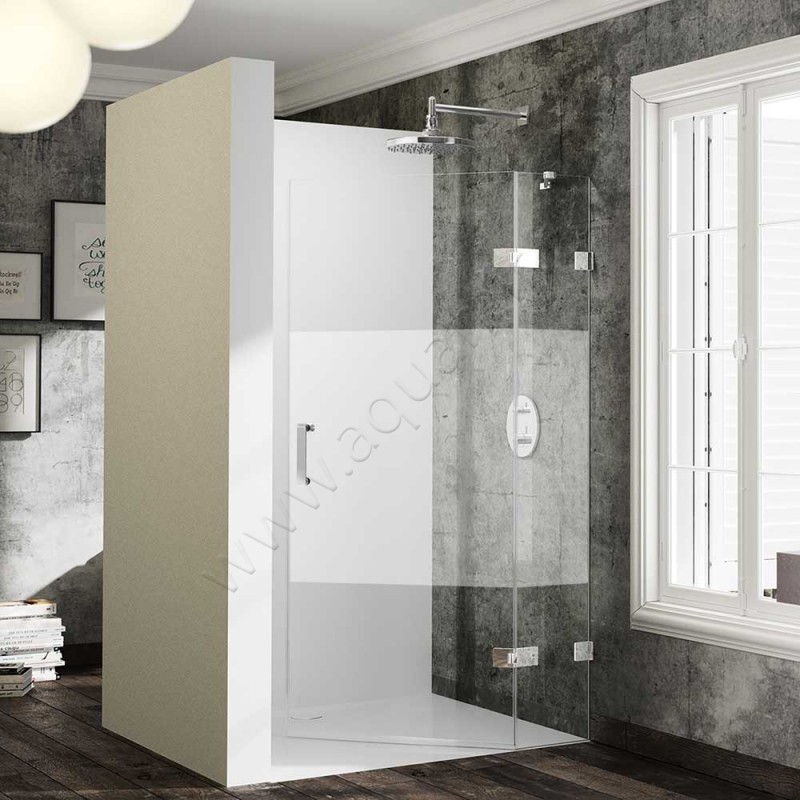 Маятниковая душевая дверь в нишу Huppe Solva pure в серебристом цвете SR0583092373