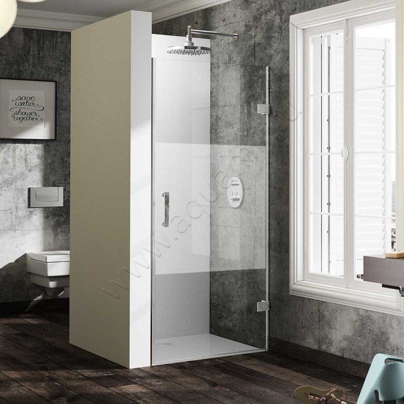 Маятниковая душевая дверь в нишу Huppe Solva pure в серебристом цвете SR2480092375