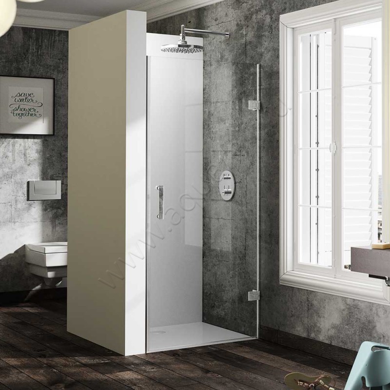 Маятниковая душевая дверь в нишу Huppe Solva pure в серебристом цвете SR2481092321