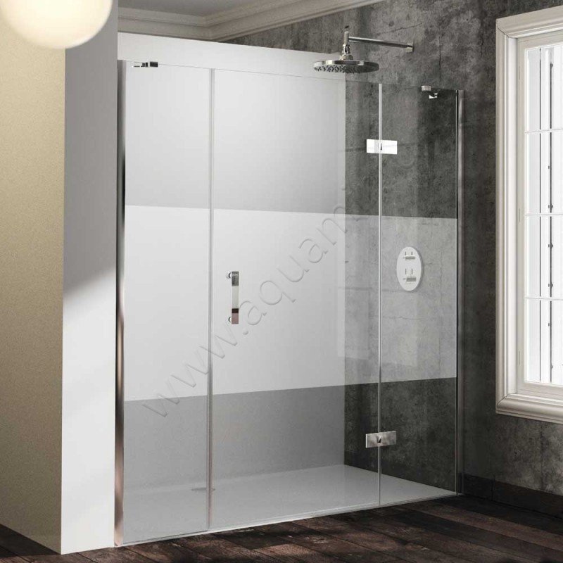 Маятниковая душевая дверь в нишу с фиксированным элементом Huppe Solva pure в серебристом цвете ST1508092375