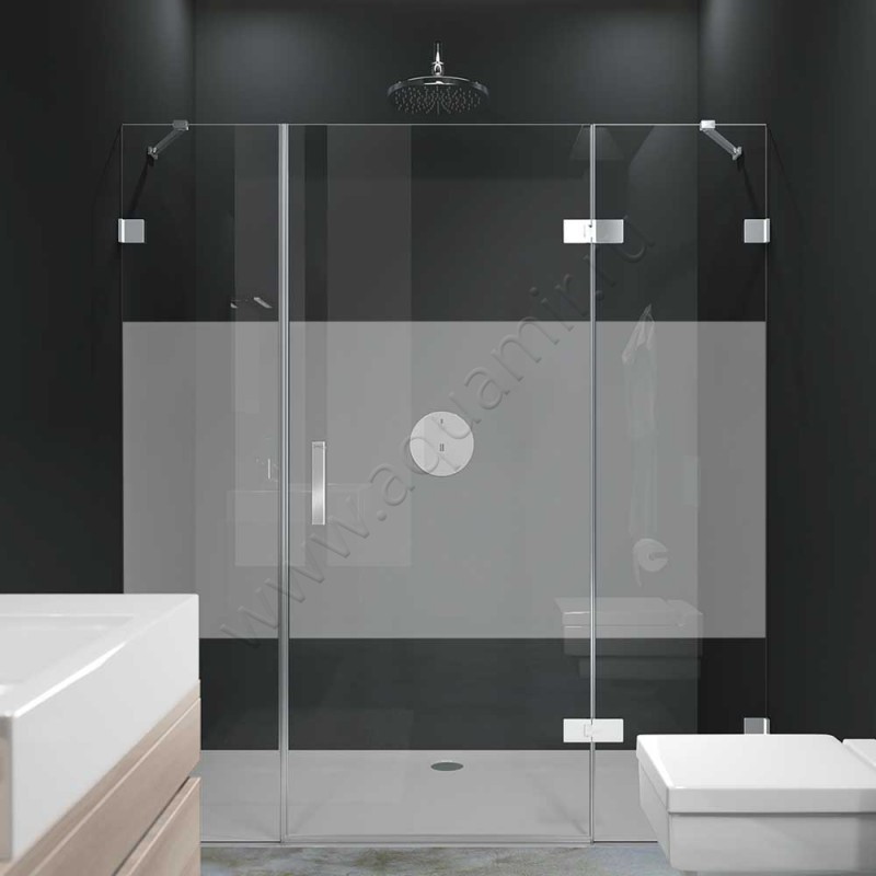 Маятниковая душевая дверь в нишу Huppe Solva pure в серебристом цвете SR1580092373