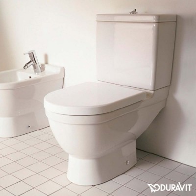 Унитаз-компакт в сборе с крышкой Duravit Starck 3 микролифт, безободковый каскадный (01260900001 + 0920000005 + 0063890000, 0126090000109200000050063890000)