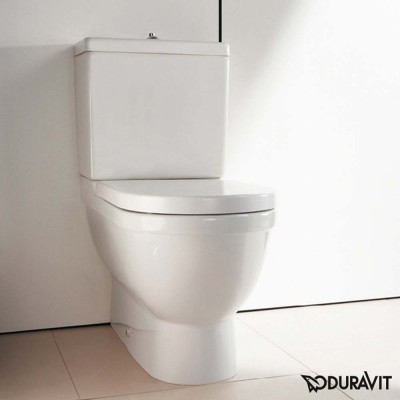 Унитаз-компакт в сборе с крышкой Duravit Starck 3 безободковый с каскадным смывом (0128092000 + 0920100005 + 0063810000, 012809200009201000050063810000)