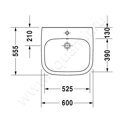 Раковина подвесная Duravit D-Code 231260 00 002 размеры