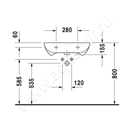 Раковина подвесная Duravit D-Code 231260 00 002 размеры
