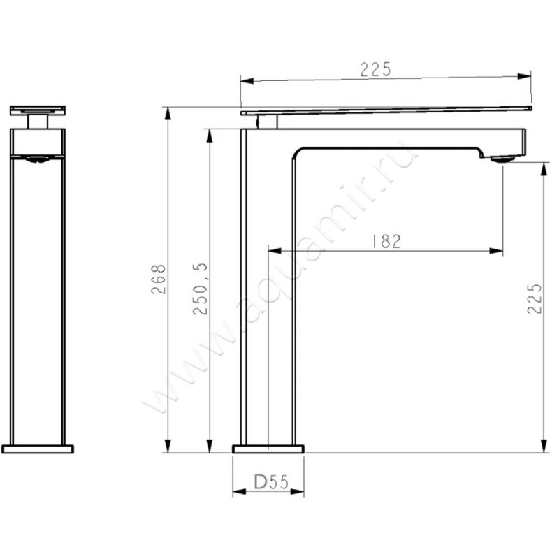 Смеситель Boheme Q 142CRB2 размеры