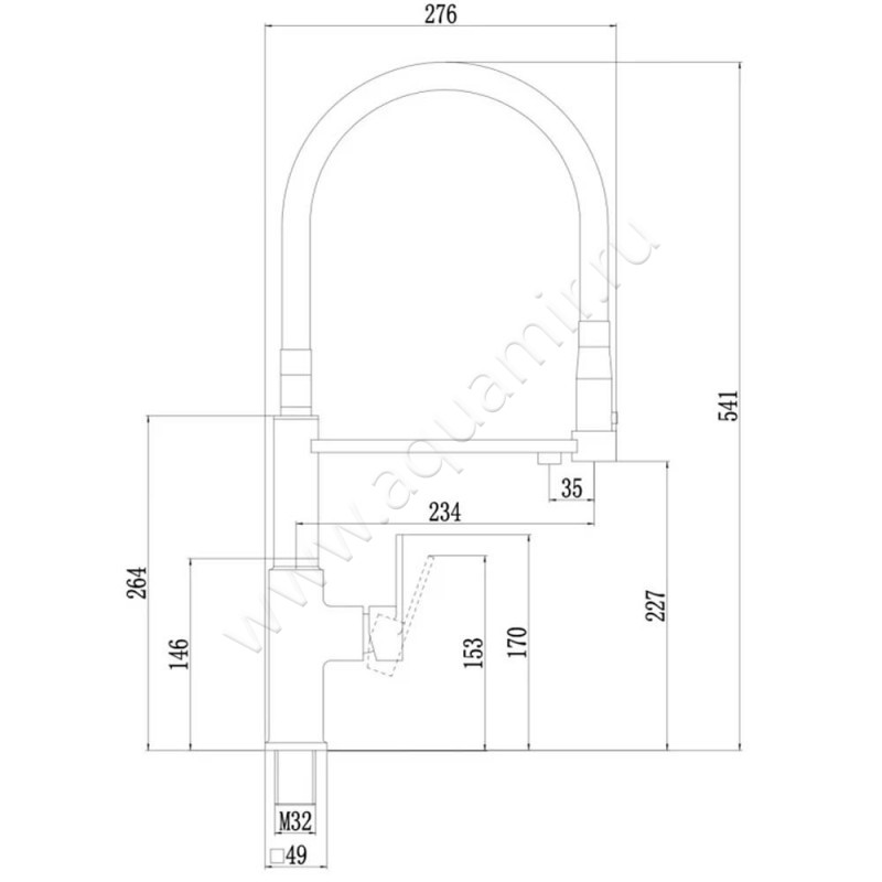 Смеситель Savol S-L1809-12 размеры
