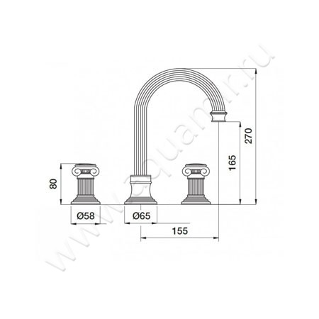 Смеситель для раковины Cezares Olimp OLIMP-BLS2-A-02-O размеры