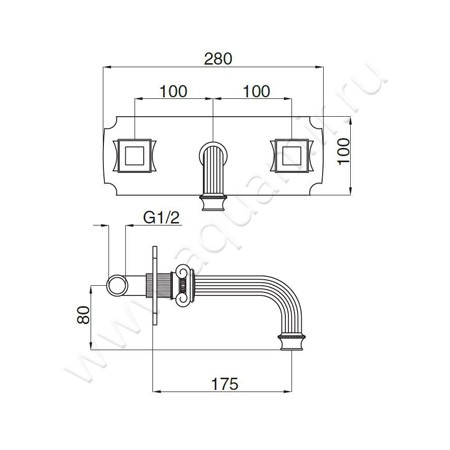 Встраиваемый смеситель для раковины Cezares Olimp OLIMP-BLS2-02-O размеры