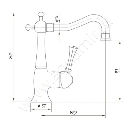 Смеситель для раковины Migliore Dallas 18608 размеры